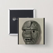Katzenartige Maske eines Mannes, von Oaxaca, Button (Vorne & Hinten)