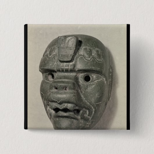 Katzenartige Maske eines Mannes, von Oaxaca, Button (Vorderseite)