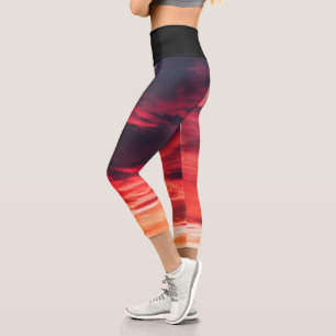 katzenartige Welle Capri Leggings