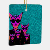 Katzenartiger Charakter Keramikornament (Rechts)