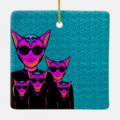 Katzenartiger Charakter Keramikornament (Rückseite)