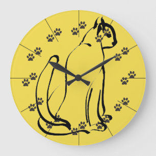 Katzenartiger Katzen-Kunst-Tatzen-Druck Große Wanduhr