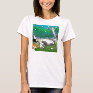 Katzenartiger Spaß mit Leuchtkäfer-Damen-Baby - T-Shirt