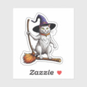 Katzenassistent Halloween Hexenkatzen - Katzenlieb Aufkleber (Blatt)