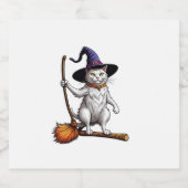 Katzenassistent Halloween Hexenkatzen - Katzenlieb Schaumweinetikett (Einzelnes Label)