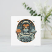 Katzenastronaut auf Asteroiden Einladung (Stehend Vorderseite)