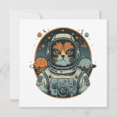 Katzenastronaut auf Asteroiden Einladung (Rückseite)