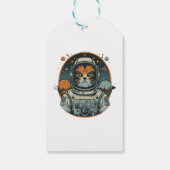 Katzenastronaut auf Asteroiden Geschenkanhänger (Rückseite)