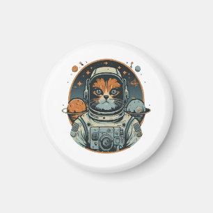 Katzenastronaut auf Asteroiden Magnet