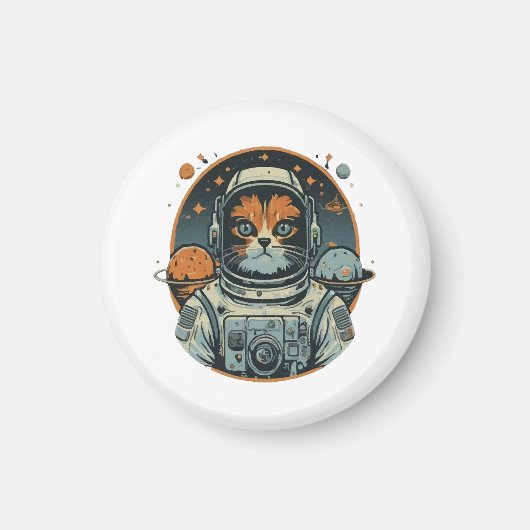 Katzenastronaut auf Asteroiden Magnet (Vorne)