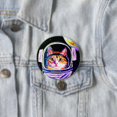 Katzenastronaut im Weltraum Button (Beispiel)