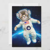 Katzenastronaut im Weltraum Einladung (Rückseite)