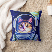 Katzenastronaut im Weltraum Kissen (Decke)