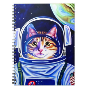 Katzenastronaut im Weltraum Notizblock