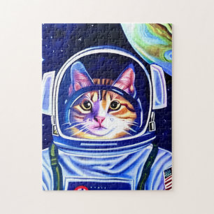 Katzenastronaut im Weltraum Puzzle