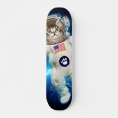 Katzenastronaut im Weltraum Skateboard (Vorne)