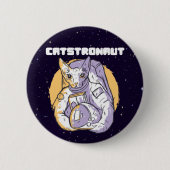 Katzenastronaut Katze Kosmonaut Button (Vorderseite)