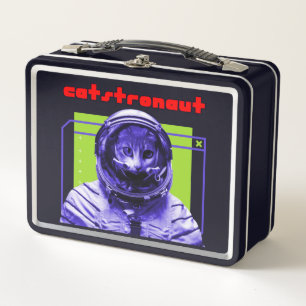 Katzenastronaut Katze Weltraumfahrer Metall Brotdose