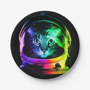 Katzenastronaut Pappteller