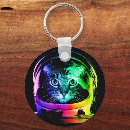 Katzenastronaut Schlüsselanhänger (Vorderseite)
