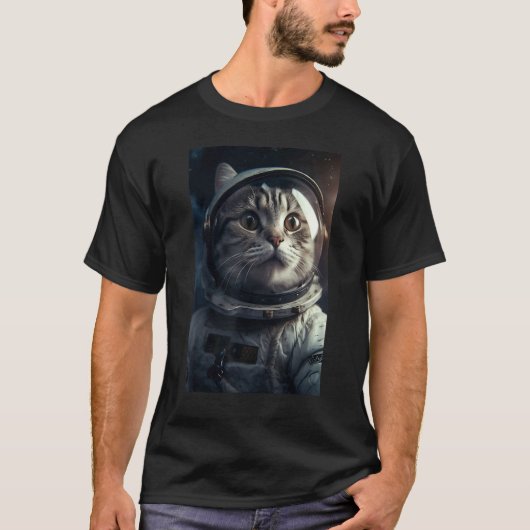 Katzenastronaut T-Shirt (Vorderseite)