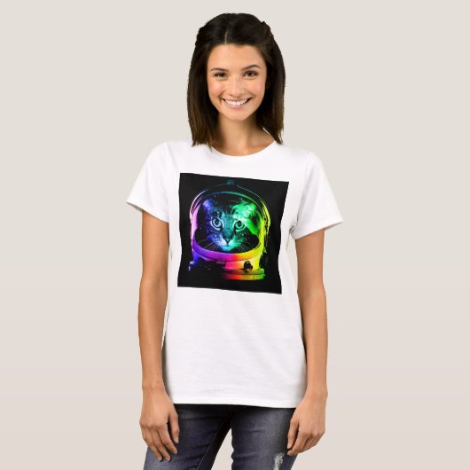 Katzenastronaut T-Shirt (Vorne ganz)