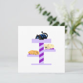 Katzenaufkleber Einladung (Stehend Vorderseite)