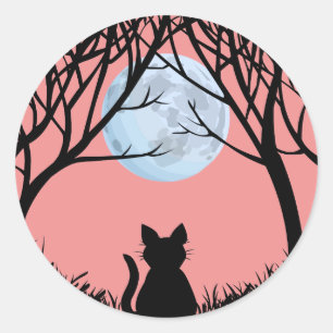 Katzenaufkleber Lustige Halloween-Katzenaufkleber Runder Aufkleber
