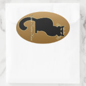 Katzenaufkleber Personalisiert Katzenaufkleber Kat Ovaler Aufkleber (Tasche)