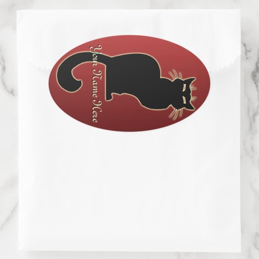 Katzenaufkleber Personalisiert Katzenaufkleber Kat Ovaler Aufkleber (Tasche)