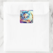 Katzenaufkleber Quadratischer Aufkleber (Tasche)