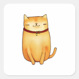 Katzenaufkleber Quadratischer Aufkleber