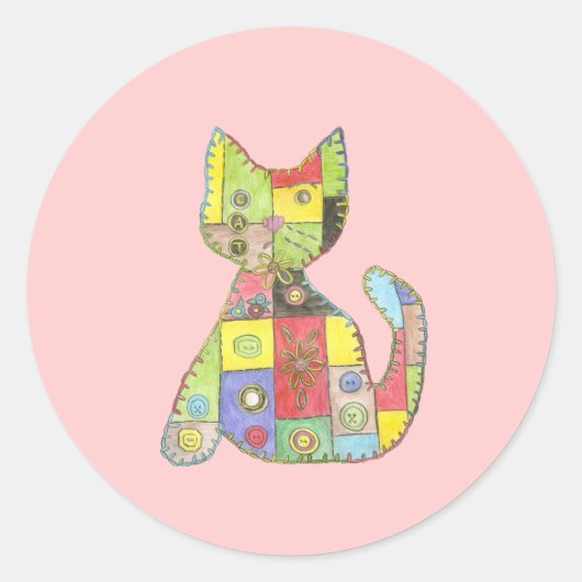Katzenaufkleber Runder Aufkleber (Vorderseite)