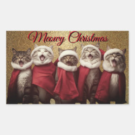 Katzenaufkleber singen rechteckiger aufkleber