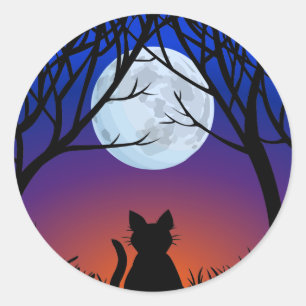 Katzenaufkleber Spaß Halloween Katzenaufkleber Kat Runder Aufkleber