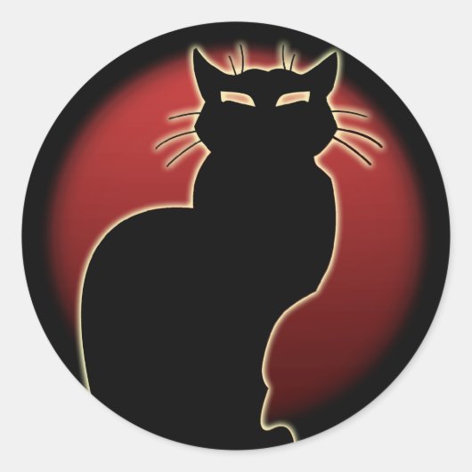Katzenaufkleber Spaß Halloween Katzenkatzenkleber Runder Aufkleber (Vorderseite)