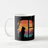 Katzenaufsatz Silhouette Retro Sunset Kaffeetasse (Links)
