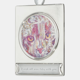 Katzenaugen abstrakt Banner-Ornament silber