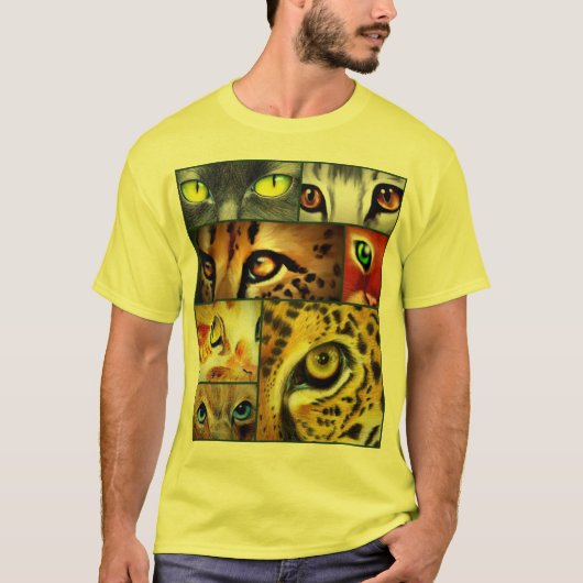 Katzenaugen-Collagen-T - Shirt (Vorderseite)