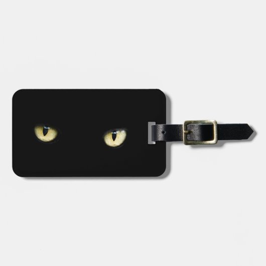 Katzenaugen-Gepäckanhänger Halloweens schwarzer Gepäckanhänger (Vorderseite horizontal)