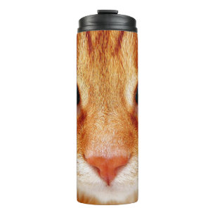 Katzenaugen Gesicht Tiger Makrele rot Katze Thermosbecher