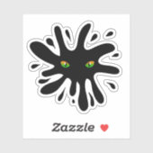 Katzenaugen mit Blick auf einen schwarzen Block Aufkleber (Blatt)