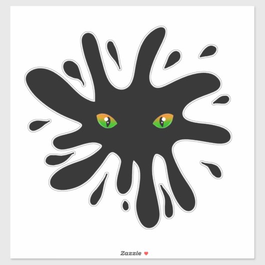 Katzenaugen mit Blick auf einen schwarzen Block Aufkleber (Blatt)