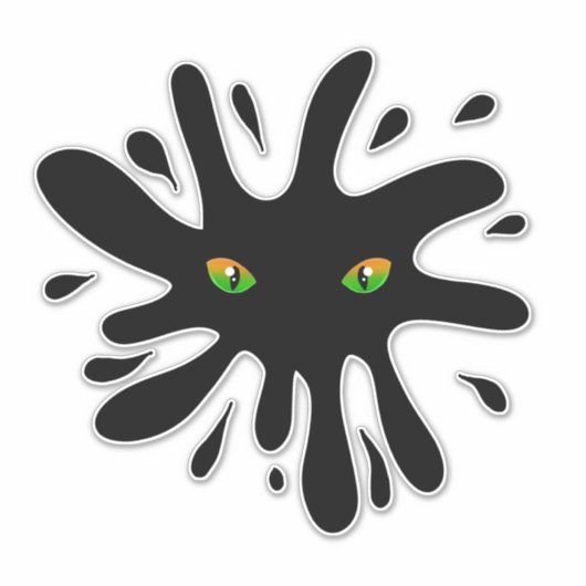 Katzenaugen mit Blick auf einen schwarzen Block Aufkleber (Vorderseite)