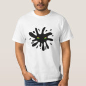 Katzenaugen mit Blick auf einen schwarzen Block T-Shirt (Vorderseite)