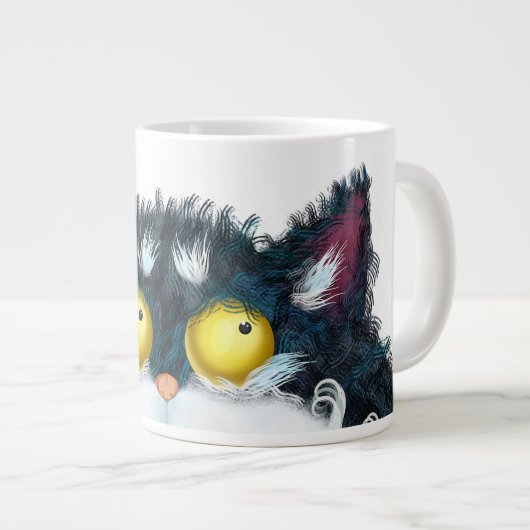 Katzenaugen mit Zwei-Tone-Tasse Jumbo-Tasse (Vorderseite Rechts)