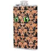 Katzenaugen, Orange Damask Vinyl Wrapped Flask Flachmann (Links)