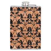 Katzenaugen, Orange Damask Vinyl Wrapped Flask Flachmann (Rückseite)