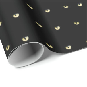 Katzenaugen-Packpapier Halloweens schwarzes Geschenkpapier
