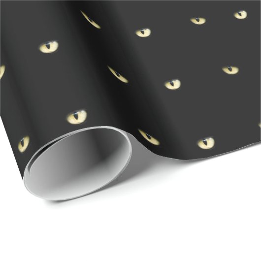 Katzenaugen-Packpapier Halloweens schwarzes Geschenkpapier (Rolleneckpunkt)